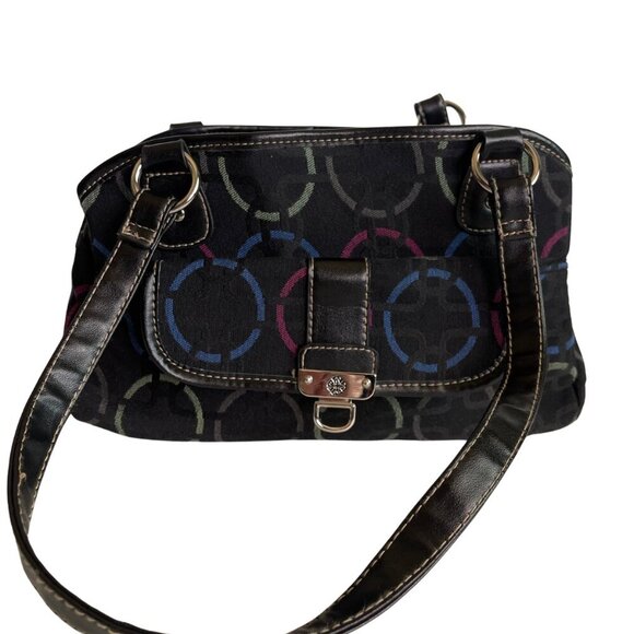 Treviso Black with Polka Dots Shoulder Bag - Picture 1 of 11